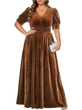 Chic Velvet Floral Maxi Dress - Perfect for Fall Weddings & Formal Events